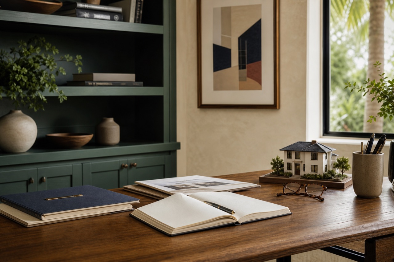 Organized investment-property research workspace with a rental home model